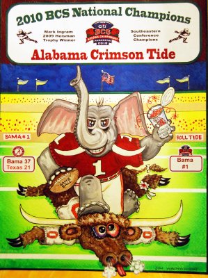 Alabama Crimson Tide 2010 BCS National Champions Print Poster